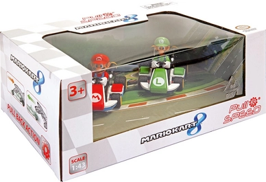 Pull & Speed Auto Carrera Mario Kart 8 Mario/Luigi (2-Delig)