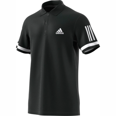 Poloshirt Adidas Club 3 Stripe Polo Black White Herren