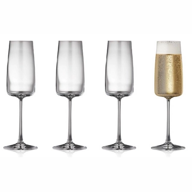 Champagneglas Lyngby Glas Krystal Zero Clear 300 ml (4-delig)