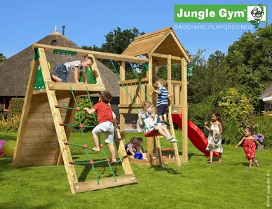 Speelset Jungle Gym Jungle Club + Climb X'tra Rood