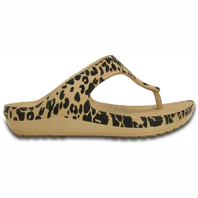Slipper Crocs Sloane Leopard Flip Women Gold