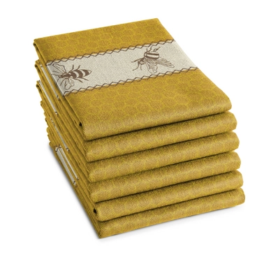 Tea Towel DDDDD Bees Yellow (set of 6)