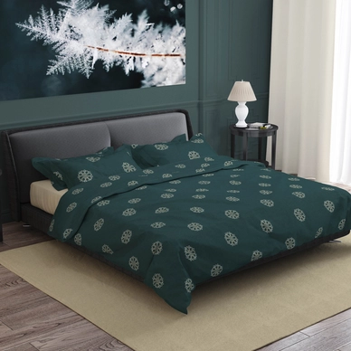 Dekbedovertrek Romanette Flocons Forestgreen Flanel