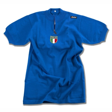 Fietsshirt Santini Eroica Short Sleeve Jersey Azzuri Azzuro