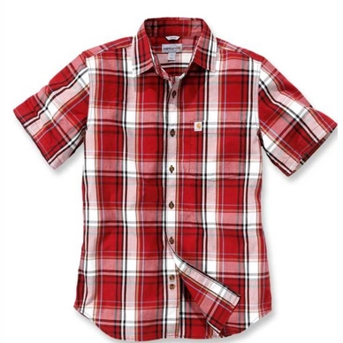 Blouse Carhartt Men Slim Fit Plaid Shirt S/S Dark Crimson