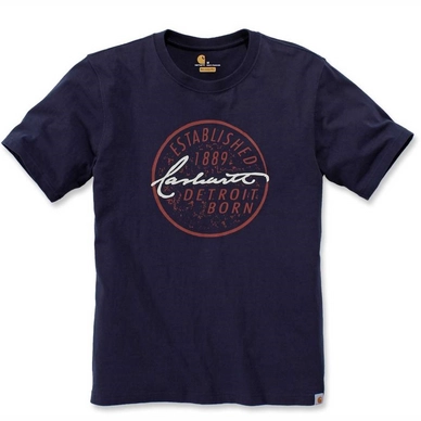 T-Shirt Carhartt Men Detroit Born Logo S/S Navy