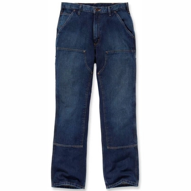 Werkbroek Carhartt Men Double Front Logger Jeans Rinsed Indigo