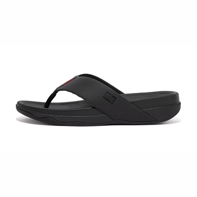 FitFlop Men Surfer Toe Post Smooth All Black