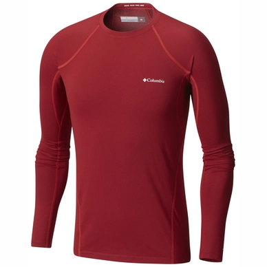 Long Sleeve T-Shirt Columbia Men Midweight Stretch Top Beet Red Spark
