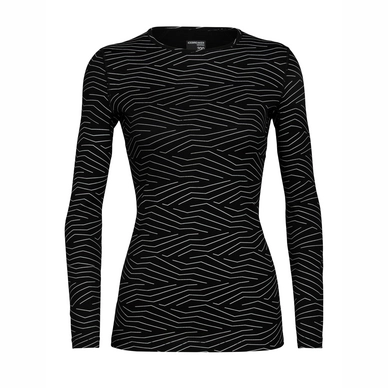 Longsleeve Icebreaker Women 200 Oasis LS Crewe Napasoq Lines Black