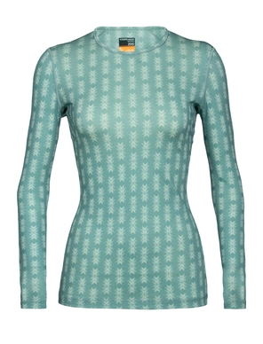 Longsleeve Icebreaker Women 200 Oasis LS Crewe Snow Heritage Hydro