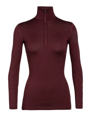 Longsleeve Icebreaker Women 200 Oasis LS Half Zip Redwood