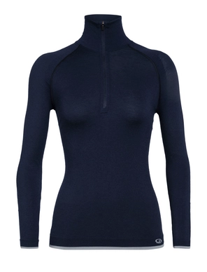 Longsleeve Icebreaker Women 200 Zone Seamless LS Half Zip Midnight Navy