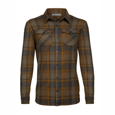 Blouse Icebreaker Men Lodge LS Flannel Shirt Jet Heather