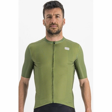 Fietsshirt Sportful Men Checkmate Jersey Guacamole Blue Sea