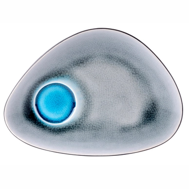 Plate Gastro Medium Mirror Grey Blue Oval 22 x 16 cm (4 pc)