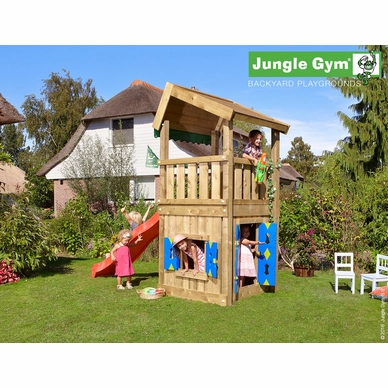 Speeltoren Jungle Gym Jungle Home + Playhouse 125 Rood