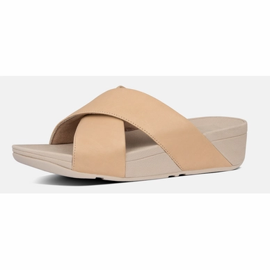 FitFlop Women Lulu Cross Slide Sandals Leather Blush