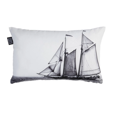 Sierkussen KAAT Amsterdam Boat Zwart Wit (30 x 50 cm)