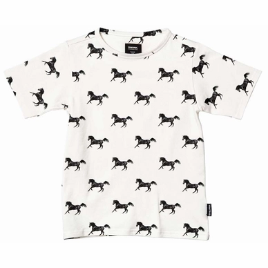 T-Shirt SNURK Enfant Black Horses White