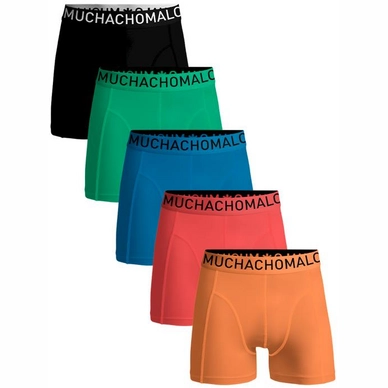 Boxer Shorts Muchachomalo Light Cotton Solid Men Black Green Blue Coral Light Coral (5-Pack)