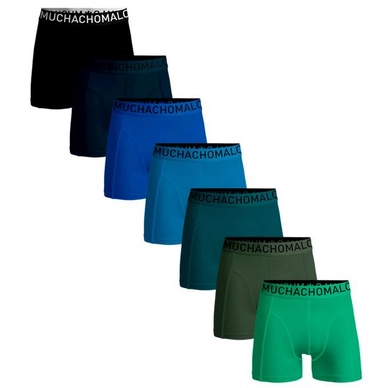 Boxershort Muchachomalo Men Light Cotton Solid Black Petrol Blue Darkgreen Armygreen (7-Pack)