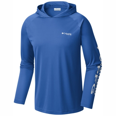 Trui Columbia Men Terminal Tackle Hoodie Vivid Blue Cool Grey Logo