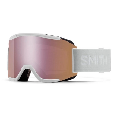 Masque de Ski Smith Squad White Vapor 2021 / Chromapop Everyday Rose Gold Mirror / Yellow