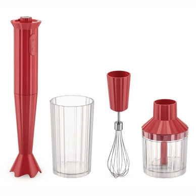 Staafmixer 4-Delige Set Alessi Plisse Red