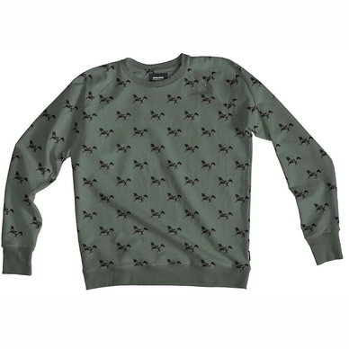 Sweater SNURK Men Black Horses Green