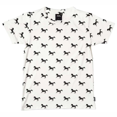 T-Shirt SNURK Unisex Black Horses White