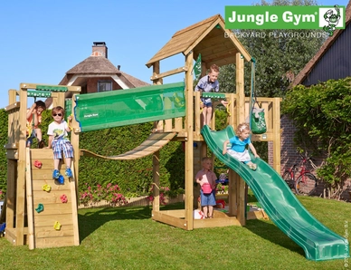Speelset Jungle Gym Jungle Mansion + Bridge Donkergroen