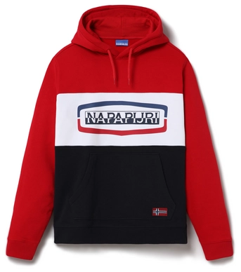 Trui Napapijri Men Bogy Colour Block Hood 1 Blu Marine