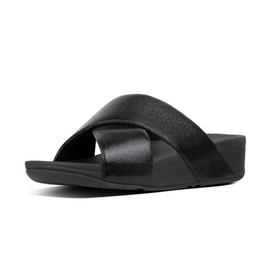 Sandale FitFlop Lulu Cross Molten Metal Black