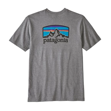 Tee Shirt Patagonia Mens Fitz Roy Horizons Responsibili-Tee Gravel Heather