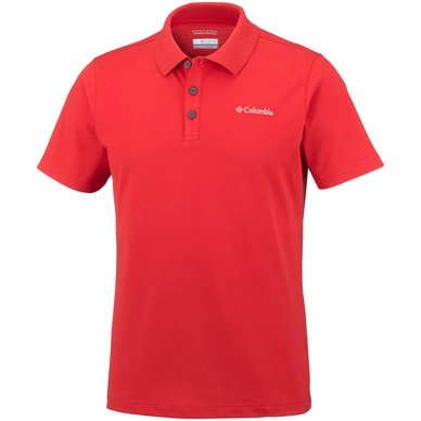 Polo Shirt Columbia Men Elm Creek Stretch Red Spark