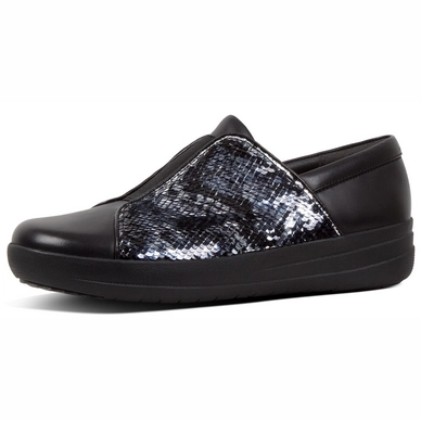 FitFlop F-Sporty II Snake Print Sequin Black