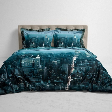 Dekbedovertrek Heckett and Lane Brasco City Blue Satijn
