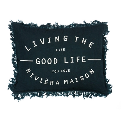 Sierkussen Riviera Maison Good Life Blauw (30 x 40 cm)