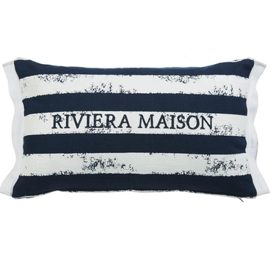 Om toevlucht te zoeken Jane Austen een beetje Sierkussen Rivièra Maison Brave Stripe Donker Blauw | Bedsupply