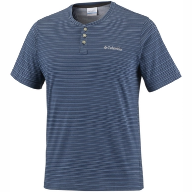 T-Shirt Columbia Lookout Point Short Sleeve Henley Zinc Stripe