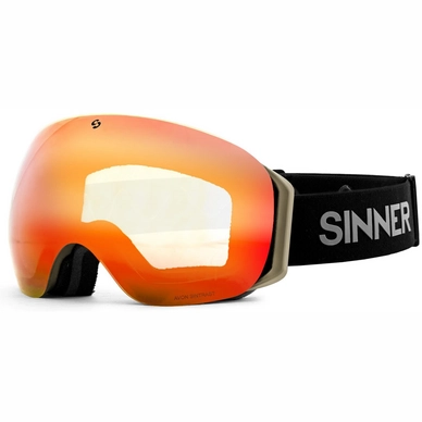Skibril Sinner Avon Matte Light Grey Double Orange Sintrast + Dbl Blue Sintrast