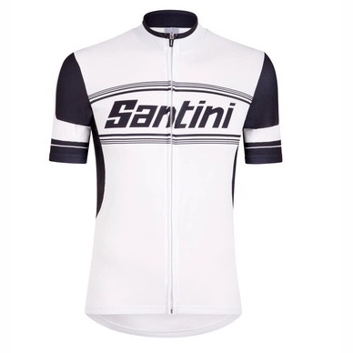 Fahrradshirt Santini Tau Short Sleeve Printed Jersey White