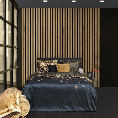 Bettwäsche Heckett & Lane Refined Sparkle Schwarz Gold Mako-Satin