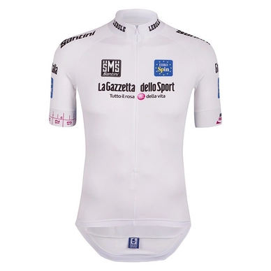 Fietsshirt Santini Giro d'Italia White Jersey Replica Short Sleeve 2015