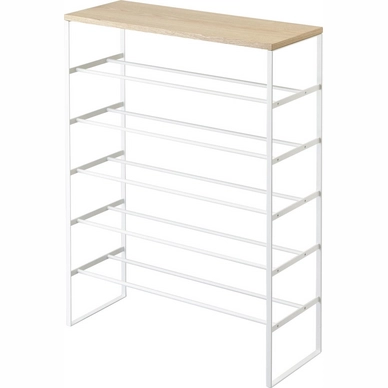 Schuhregal Yamazaki Tower Wood Top White