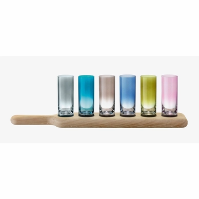 Shotglas L.S.A. Paddle Wodka Set met Serveerplank (6-Delig)