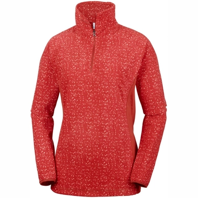 Skipullover Columbia Glacial Fleece III Print 1/2 Zip Sail Red Tweed Damen