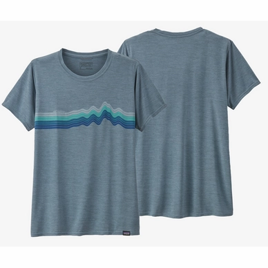 T-Shirt Patagonia Cap Cool Daily Graphic Shirt Ridge Rise Stripe Women Light Plume Grey X-Dye