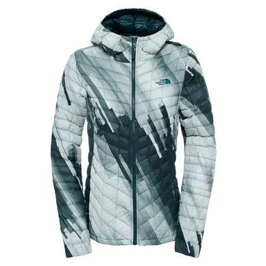 Winterjacke The North Face Thermoball Hoodie Darkest Spruce Strata Print Damen